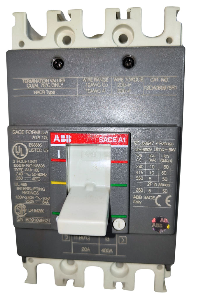ABB 1SDA069743R1 CIRCUIT BREAKER FORMULA A1A 100 UL/CS