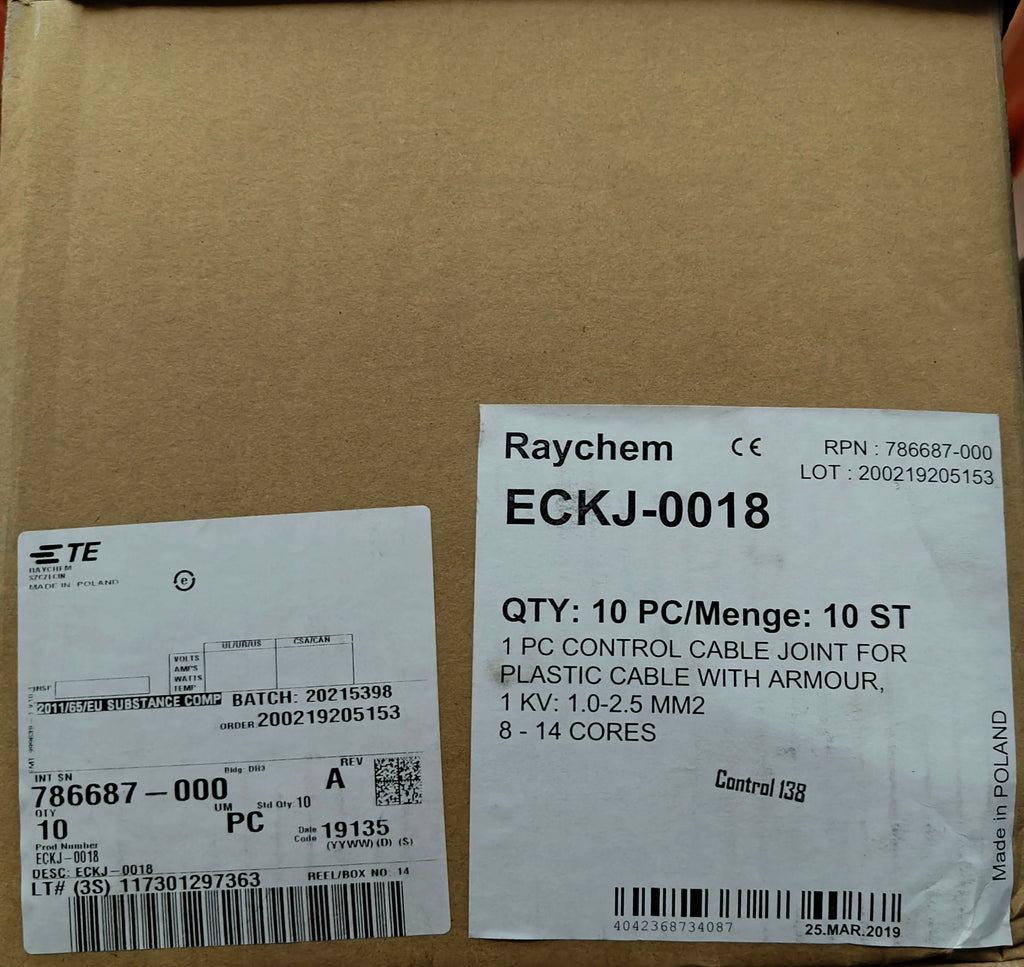 RAYCHEM ECKJ-0018 CONTROL CABLE JOINT FOR PLASTIC CABLE WITH ARMOUR