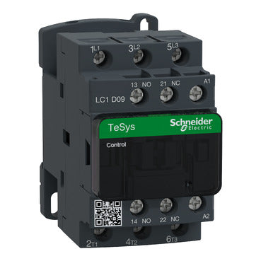 SCHNEIDER LC1D09F7, Contactor, TeSys Deca, 3P screw clamp terminals