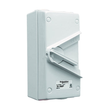 SCHNEIDER WHD35, 35A 440V Surface Mount Double Pole Isolating Switch IP66