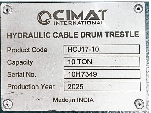 CIMAT HCJ17-10, HYDRAULIC CABLE DRUM JACK (For RENTAL also)