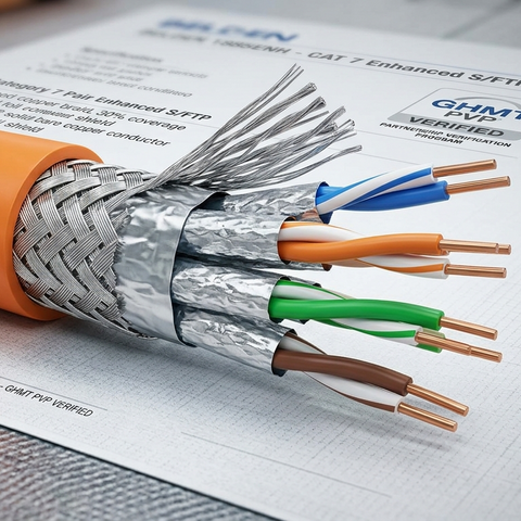 1885ENH Category 7 Enhanced Cable, 4 Pair, S/FTP, LSZH Indoor CPR Dca, GHMT-PVP