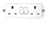 MK Floor box 13A switched socket , 2 gang, white- 2532WHI