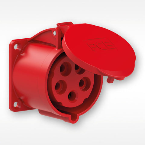 PCE CEE-flanged socket straight; 3 pin; IP44; 16A