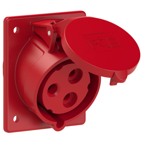 PCE CEE-flanged socket sloping; 3 pin; IP44; 32A