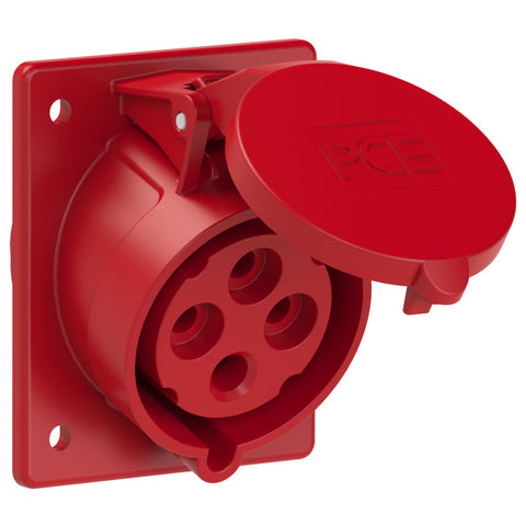 PCE CEE-flanged socket sloping; 4 pin; IP44; 32A