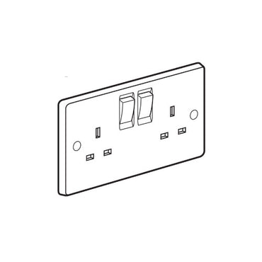 Tenby 13A Socket Switched 2 Gang White