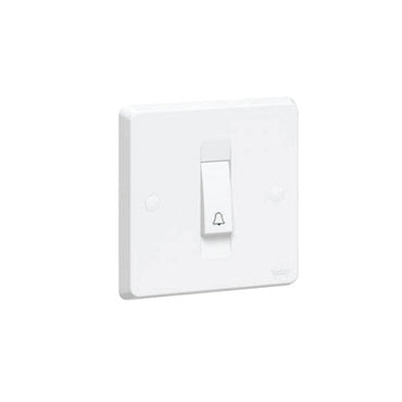 Tenby 10A Pushswitch Marked Bell 1x1 White