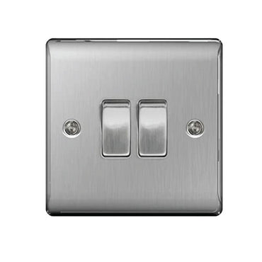 Tenby 10A Switch 1x2 way Brushed SS