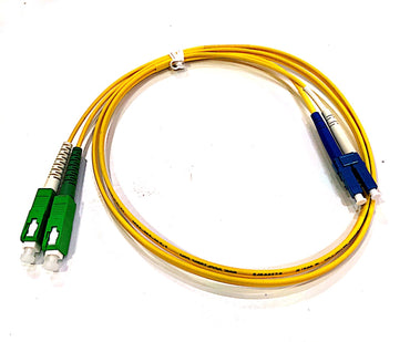 JCS TECH SC/APC-LC/PC Duplex OS2 SM PVC 2.0mm 1 meter Fiber Optic Patch Cable