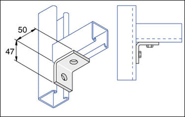 Unistrut 2 Hole Steel Angle Bracket (47 x 50mm)