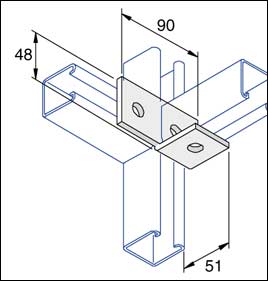 Unistrut 90 Degree Angle Bracket 3 Hole