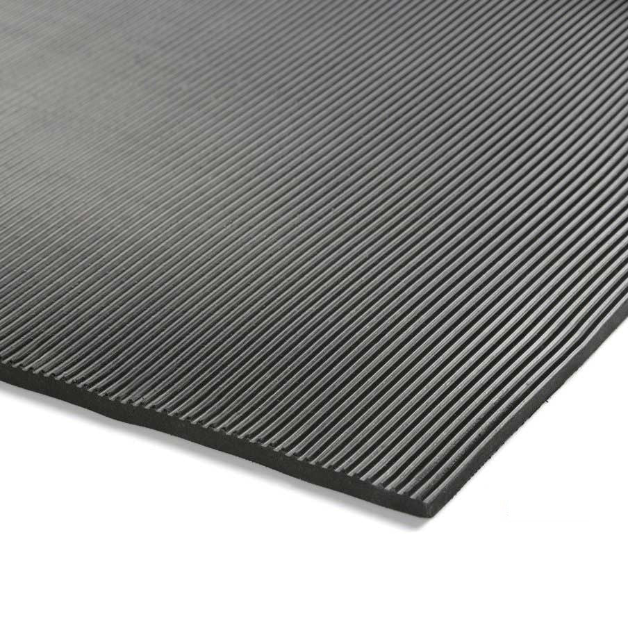 Metroseal Fine black  Ribbed Rubber Matting to 11,000v (6mm x 10m)