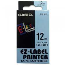 Casio Label Printer Tape (Black on Clear); 8m