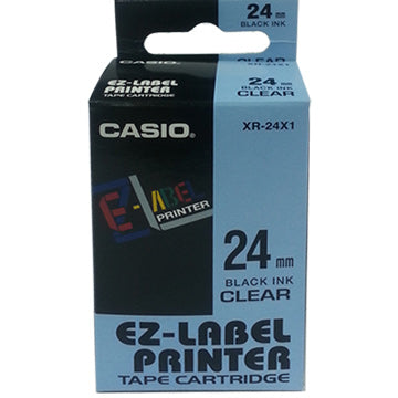 Casio Label Printer Tape (Black on Clear); 8m