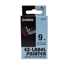 Casio Label Printer Tape (Black on Clear); 8m