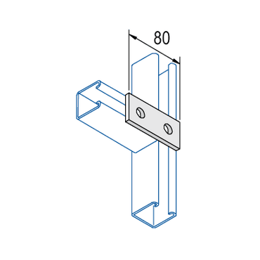 Unistrut 2 Hole, Flat Plate Fitting